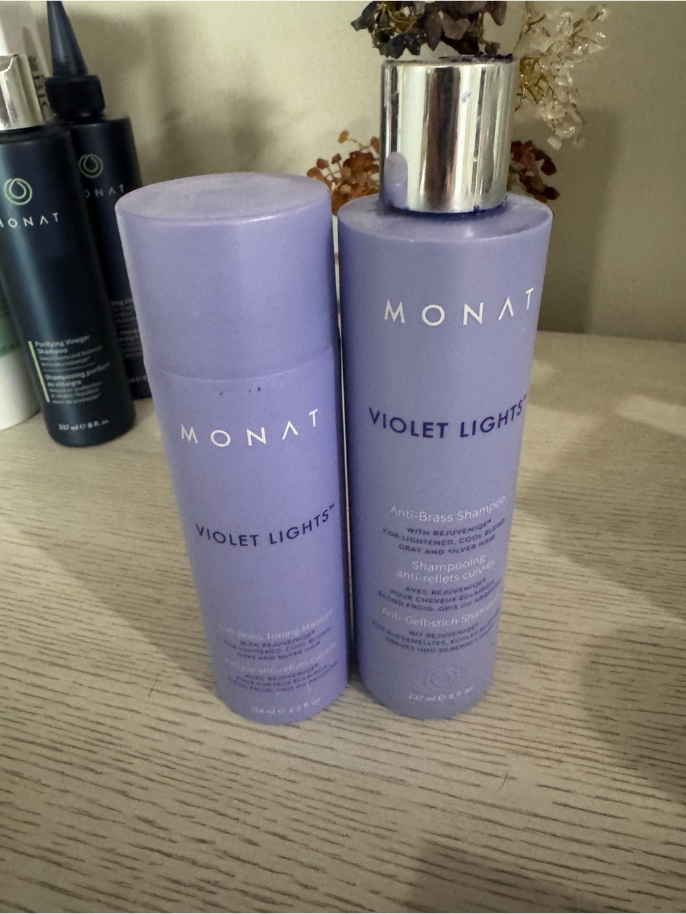 MONAT Violet Lights Anti-Brass Shampoo & Mask Set -